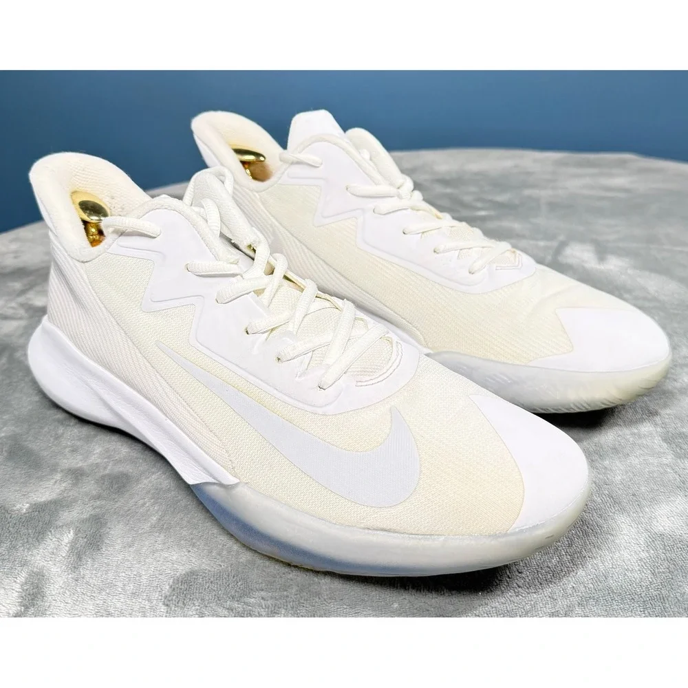 Nike Precision 6 Basketball Shoes Mens 11.5 White Cream Sail Sneakers